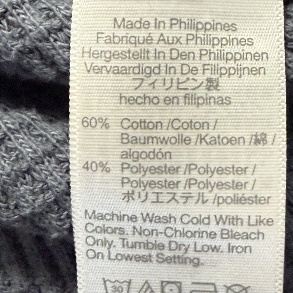 Madewell Waffle Knit Mockneck Sweatshirt Womens Large Sunfaded Indigo Blue - Picture 7 of 9